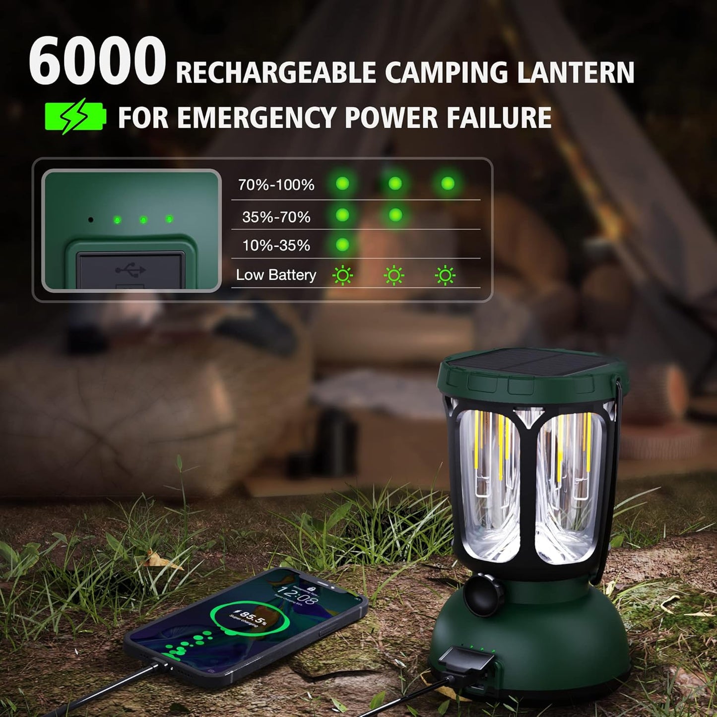 WildsHavens Solar-Powered Camping Lantern