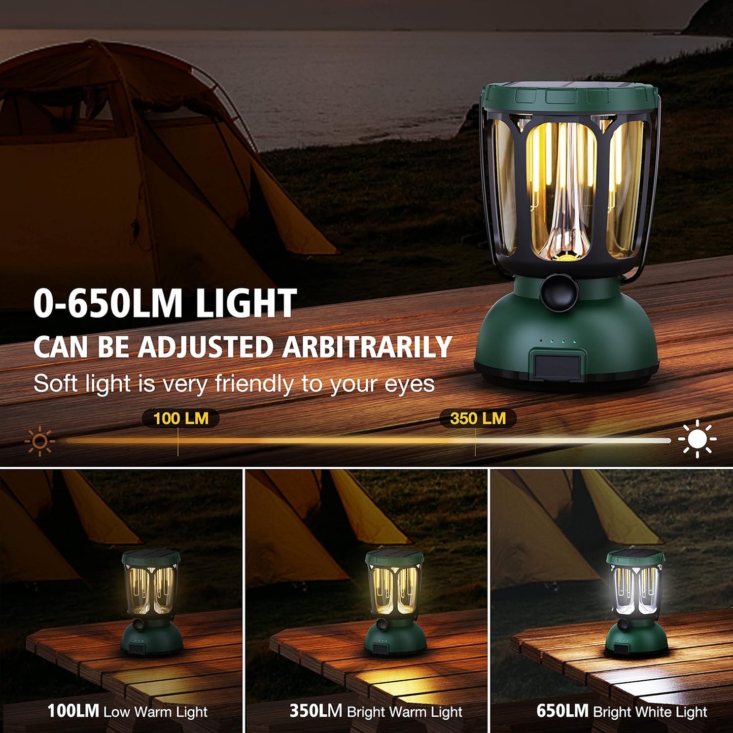 WildsHavens Solar-Powered Camping Lantern