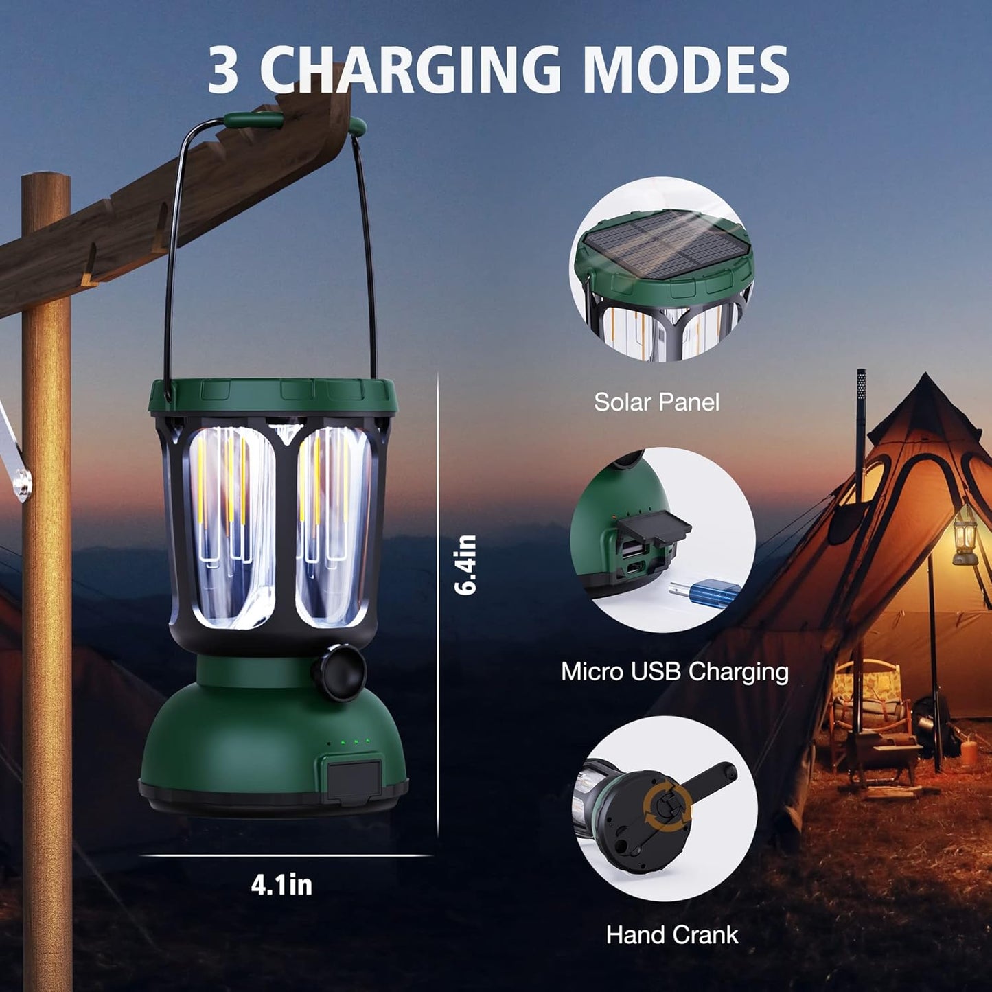 WildsHavens Solar-Powered Camping Lantern