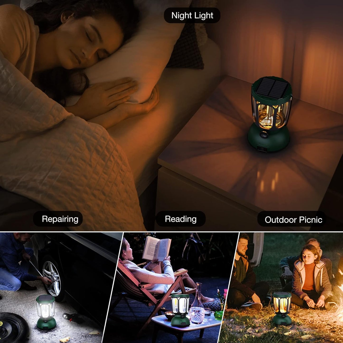 WildsHavens Solar-Powered Camping Lantern