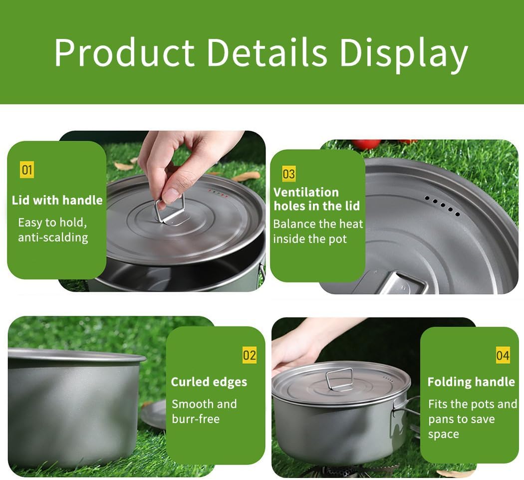 WildsHavens Titanium Camp Cookware Set