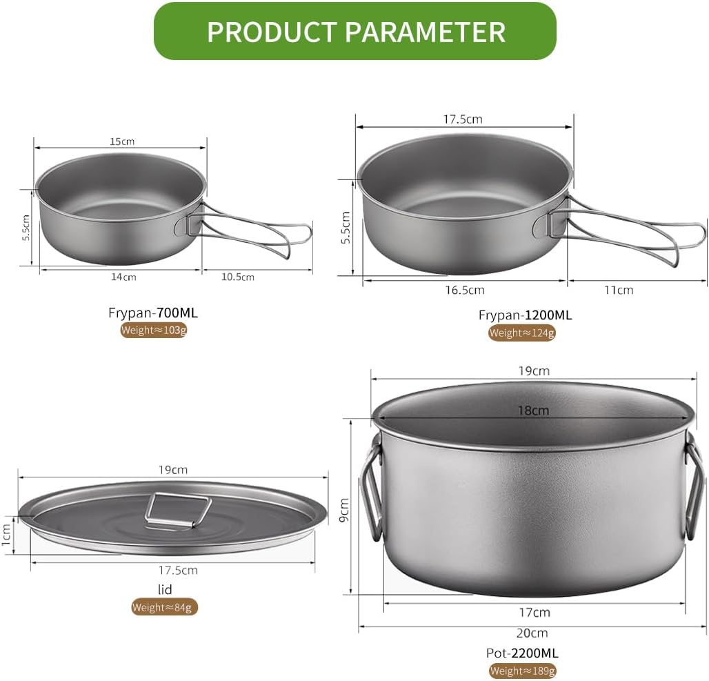 WildsHavens Titanium Camp Cookware Set