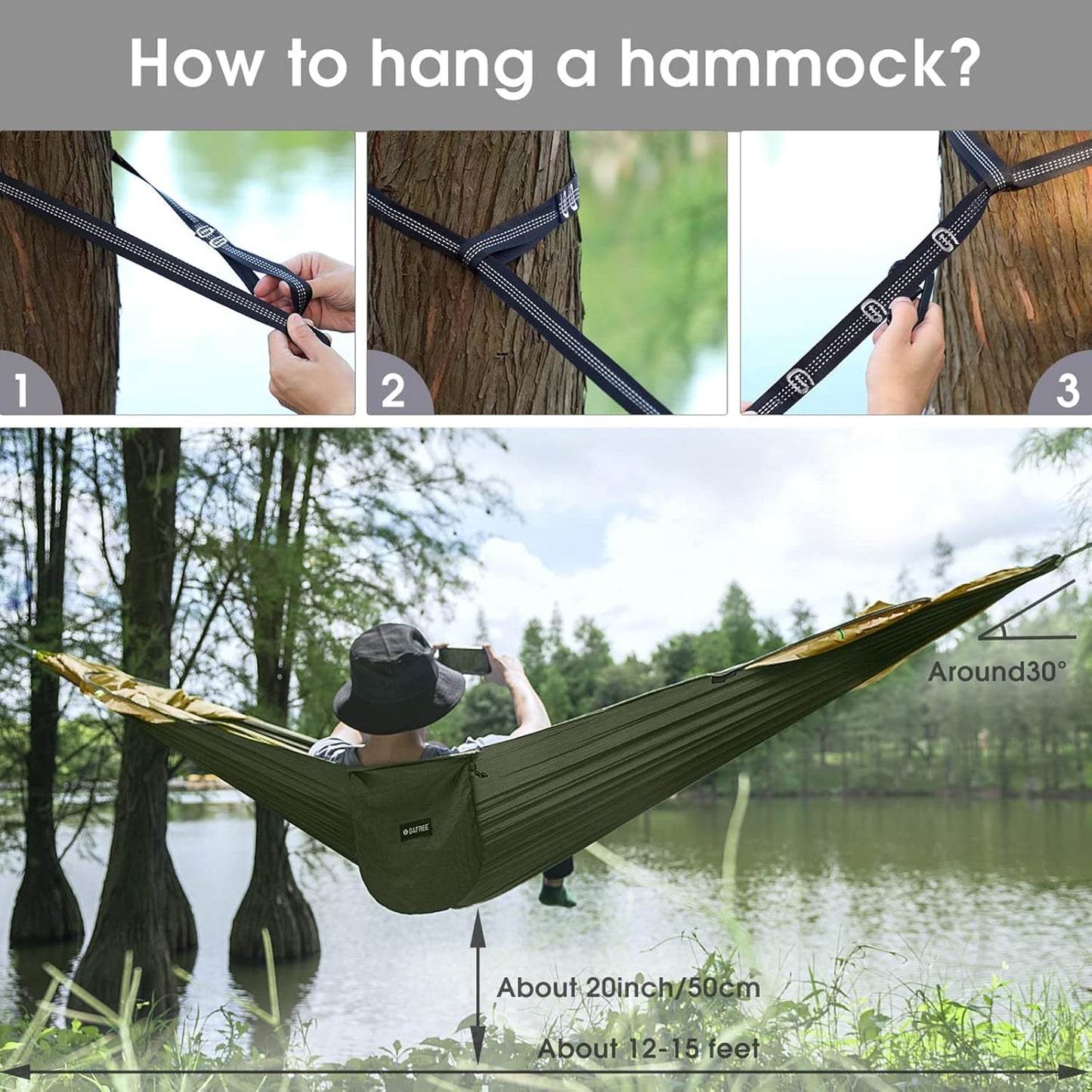 WildsHavens Premium Hammock with Mosquito Net