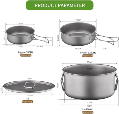 WildsHavens Titanium Camp Cookware Set